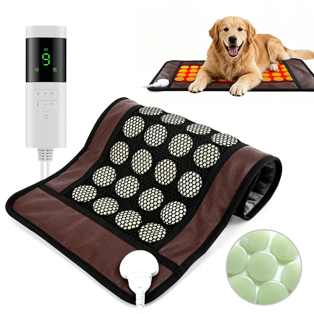 Dual-Sided Natural Jade Heating Mat for Pain Relief and Relaxation - 1