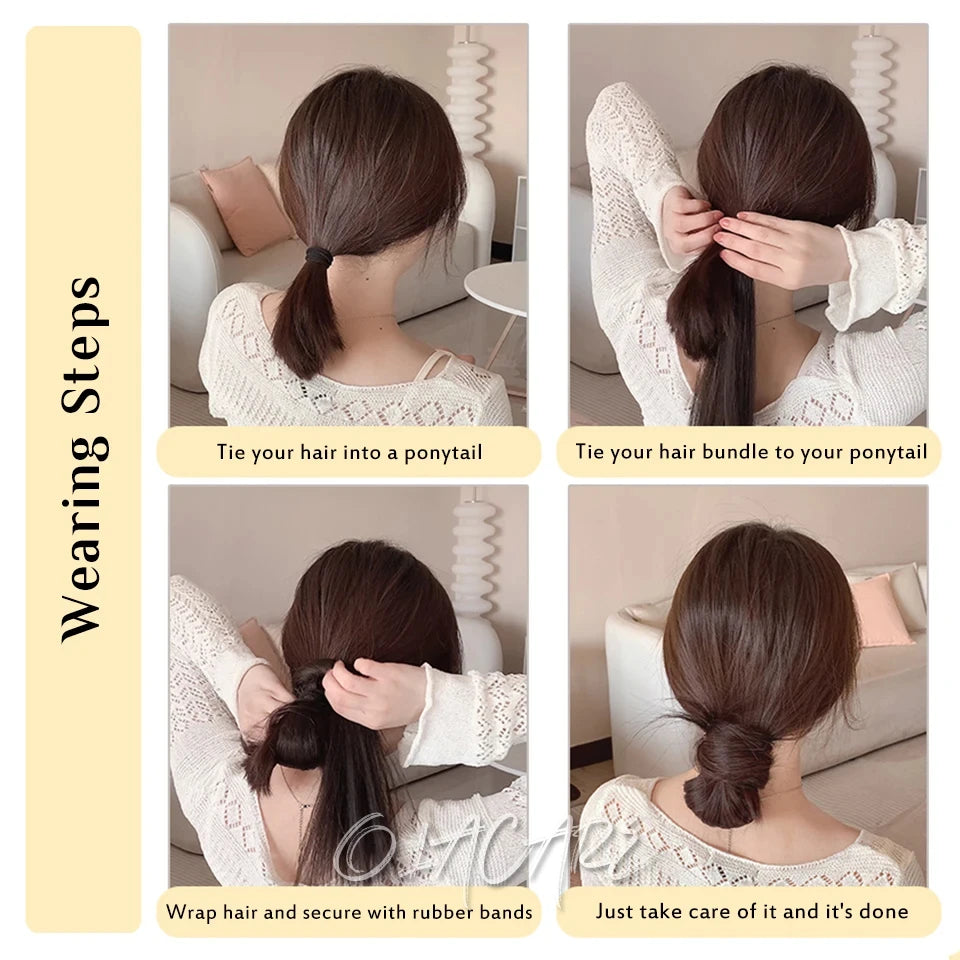 Messy Bun Hair Extension Scrunchie for Easy Voluminous Updo Styles - 6