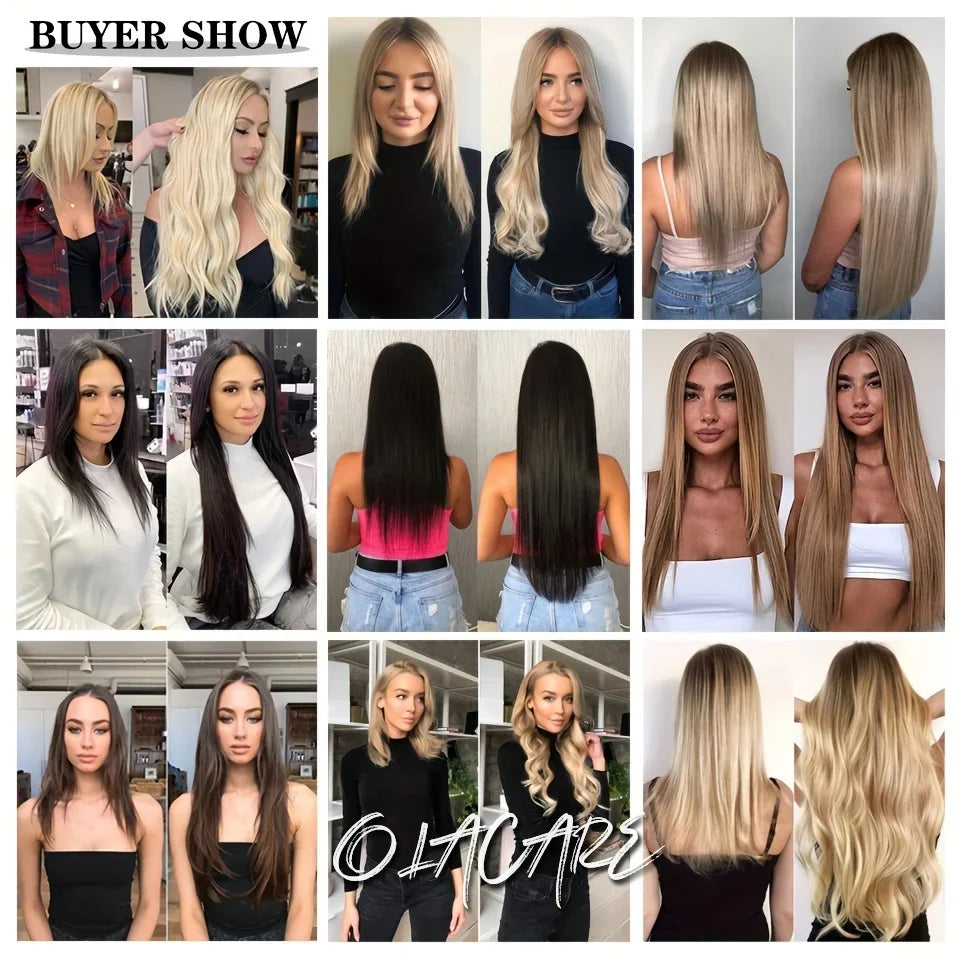 24-Inch Long Straight Clip-In Hair Extensions for Women - 17