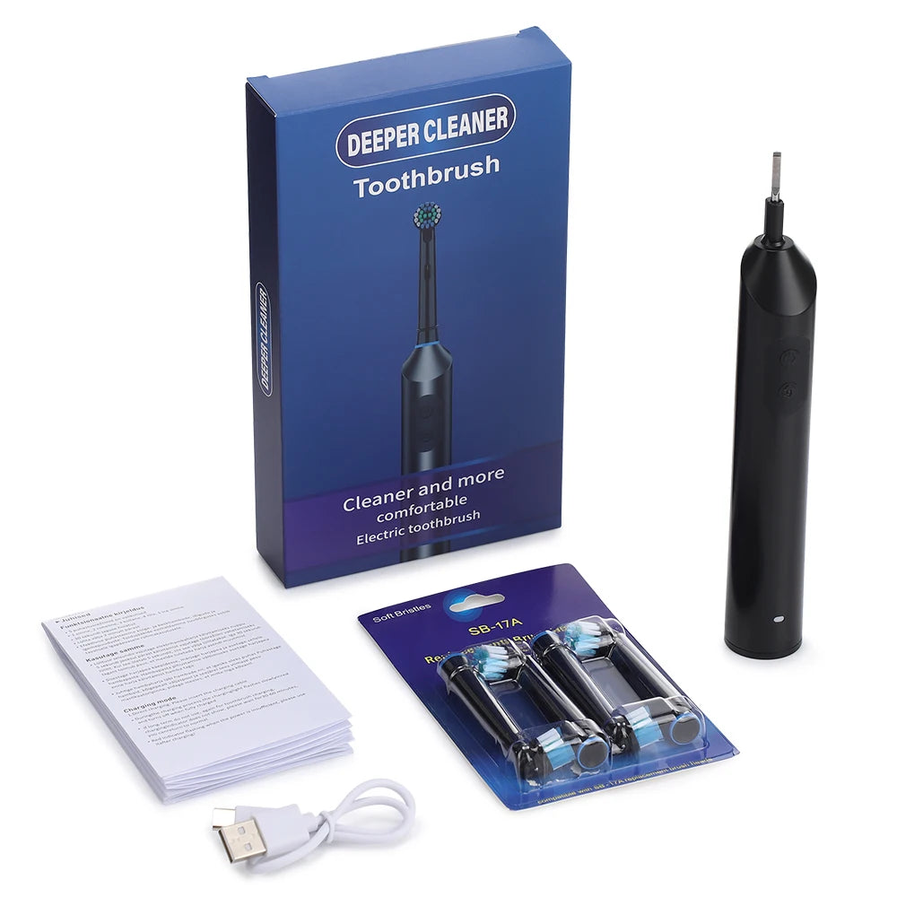 Rechargeable Electric Toothbrush with 5 Modes and 4 Replacement Heads