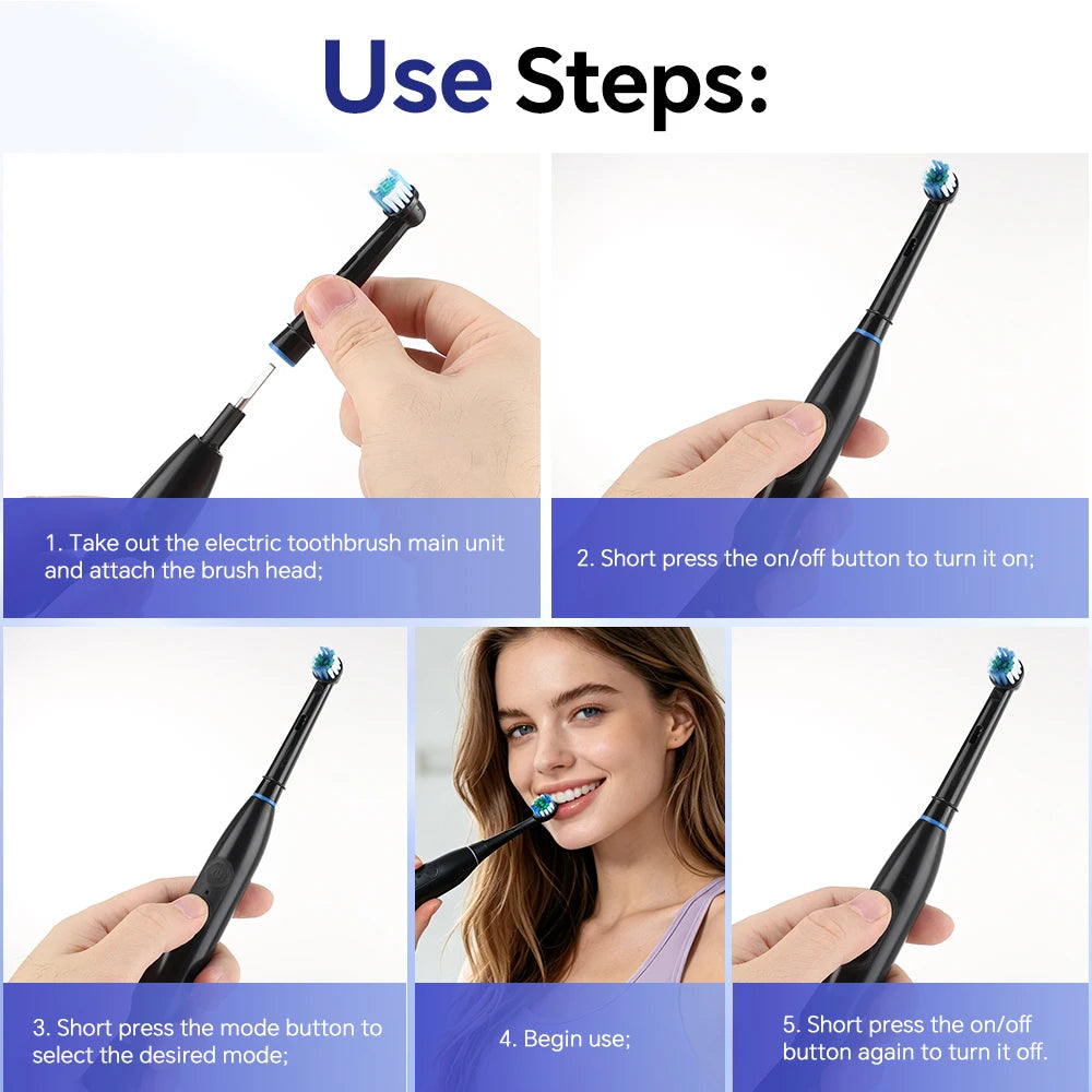 Rechargeable Rotating Electric Toothbrush with 5 Cleaning Modes - 13