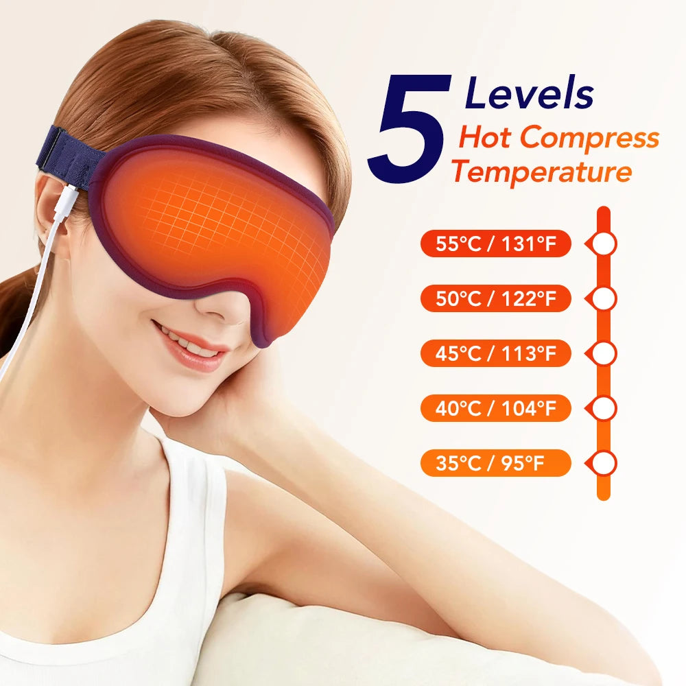 Heated Eye Massage Mask with Vibration for Stress Relief and Sleep - 8