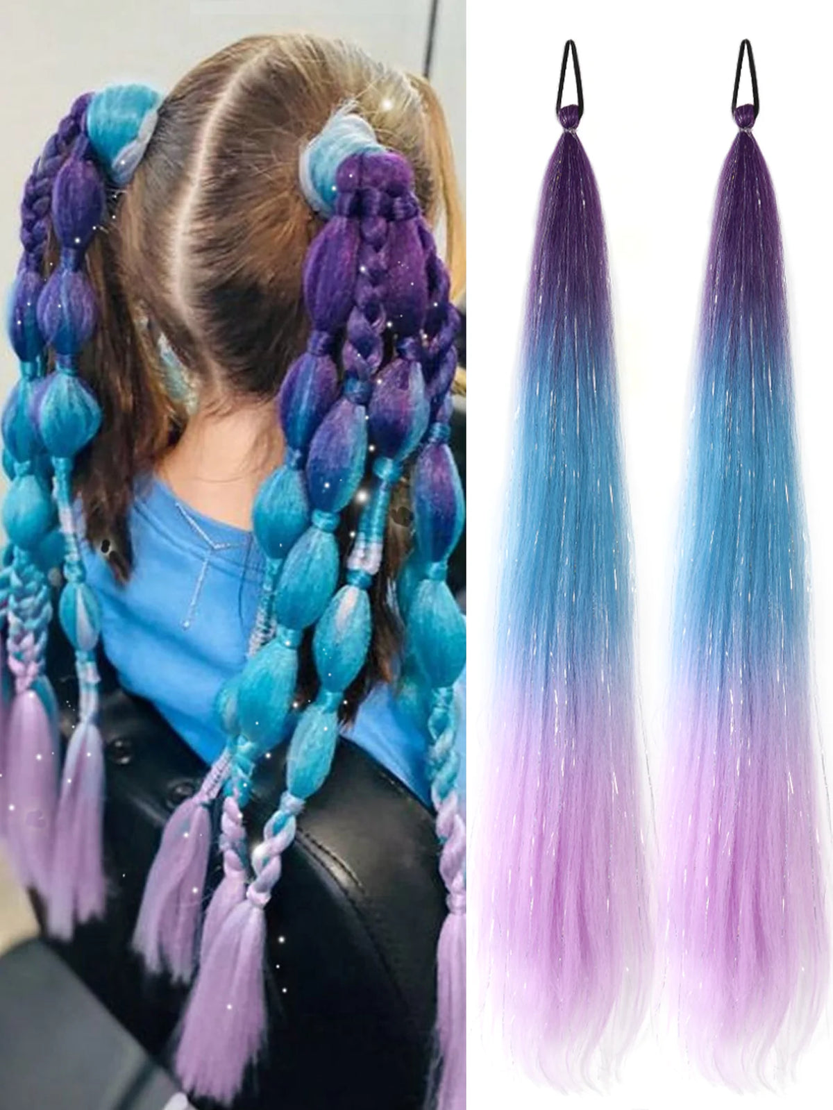 26-Inch Synthetic Hair Extensions for Festivals and Cosplay