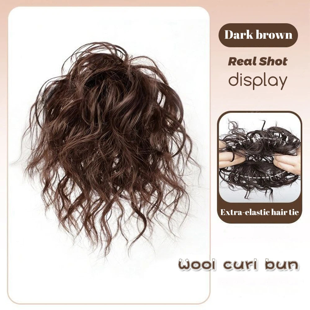 Wavy Curly Synthetic Hair Bun Extension for Daily and Party Styling - 15