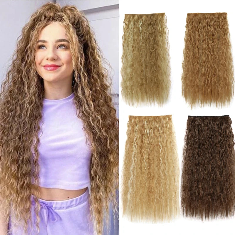 24-Inch Kinky Curly One-Piece Clip-In Hair Extension - 1