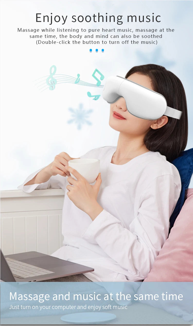 Rechargeable Eye Massager with Heat and Air Compression for Relaxation - 13