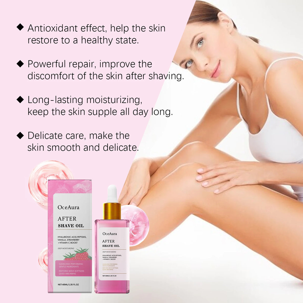 Soothing Strawberry After Shave Oil for Irritation Relief and Hydration