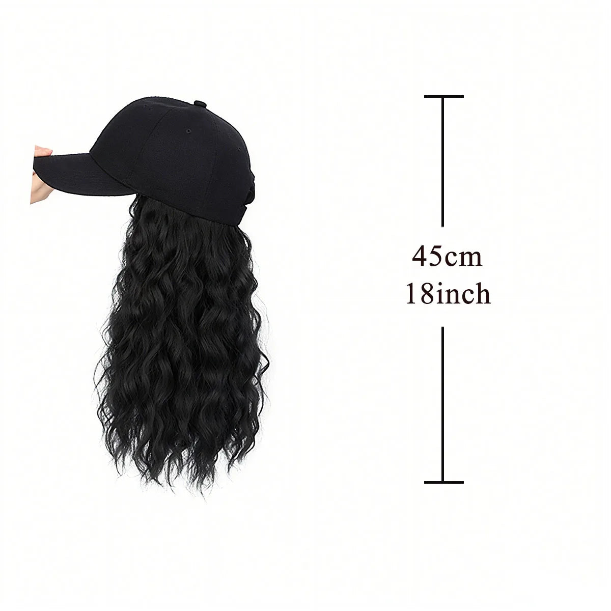 Natural Wave Baseball Cap Wig with Hair Extensions for Women - 2