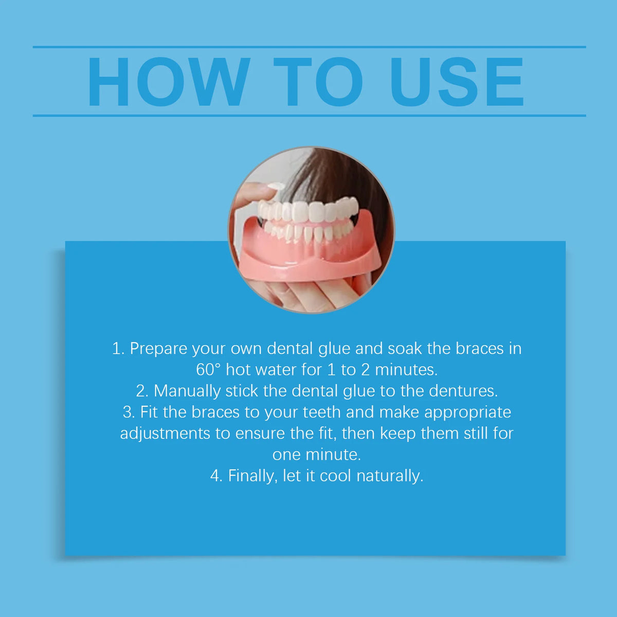 Snap-On Silicone Denture Set for Instant Smile Transformation