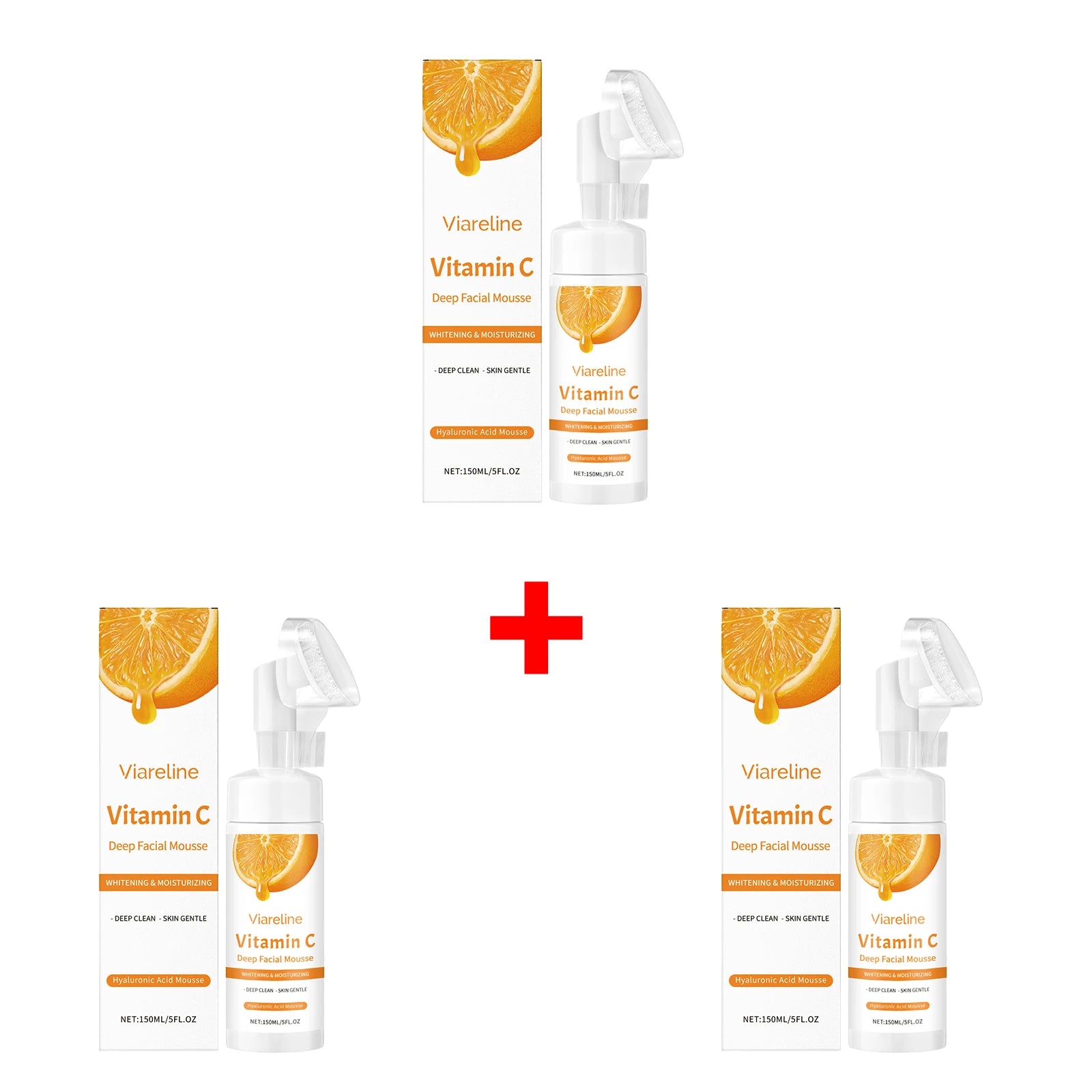 Vitamin C Brightening Facial Cleanser with Built-in Exfoliating Brush - 14