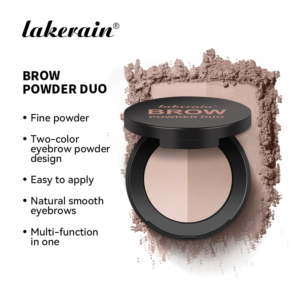 Two-Tone Waterproof Eyebrow Powder for Natural Sculpted Brows and Contouring - 3