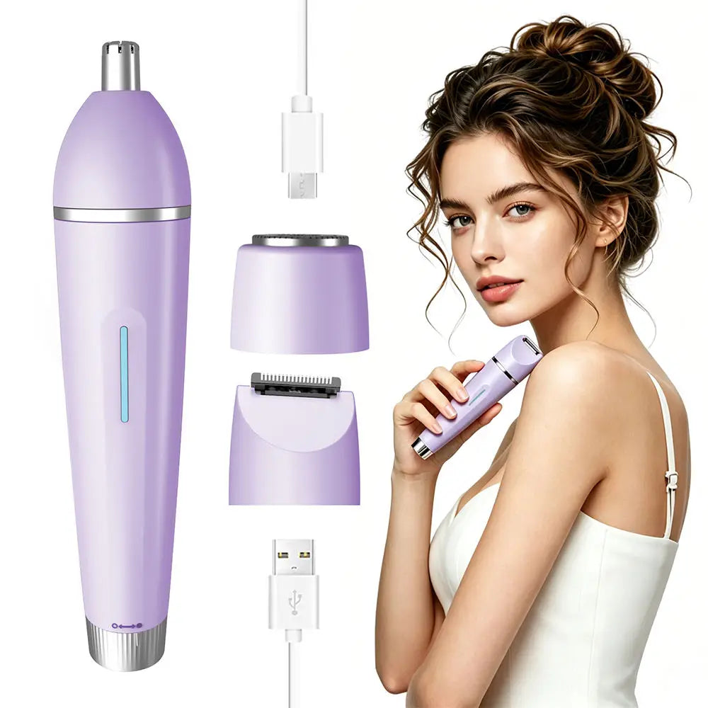 3-in-1 Electric Waterproof Bikini Trimmer and Body Hair Shaver for Women - 1