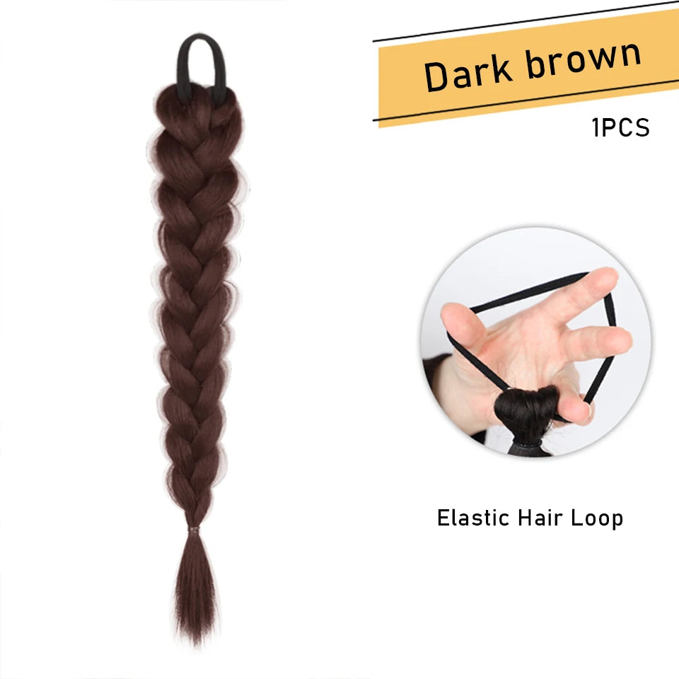 Long Clip-In Bubble Braid Ponytail Hair Extension for Daily Styling