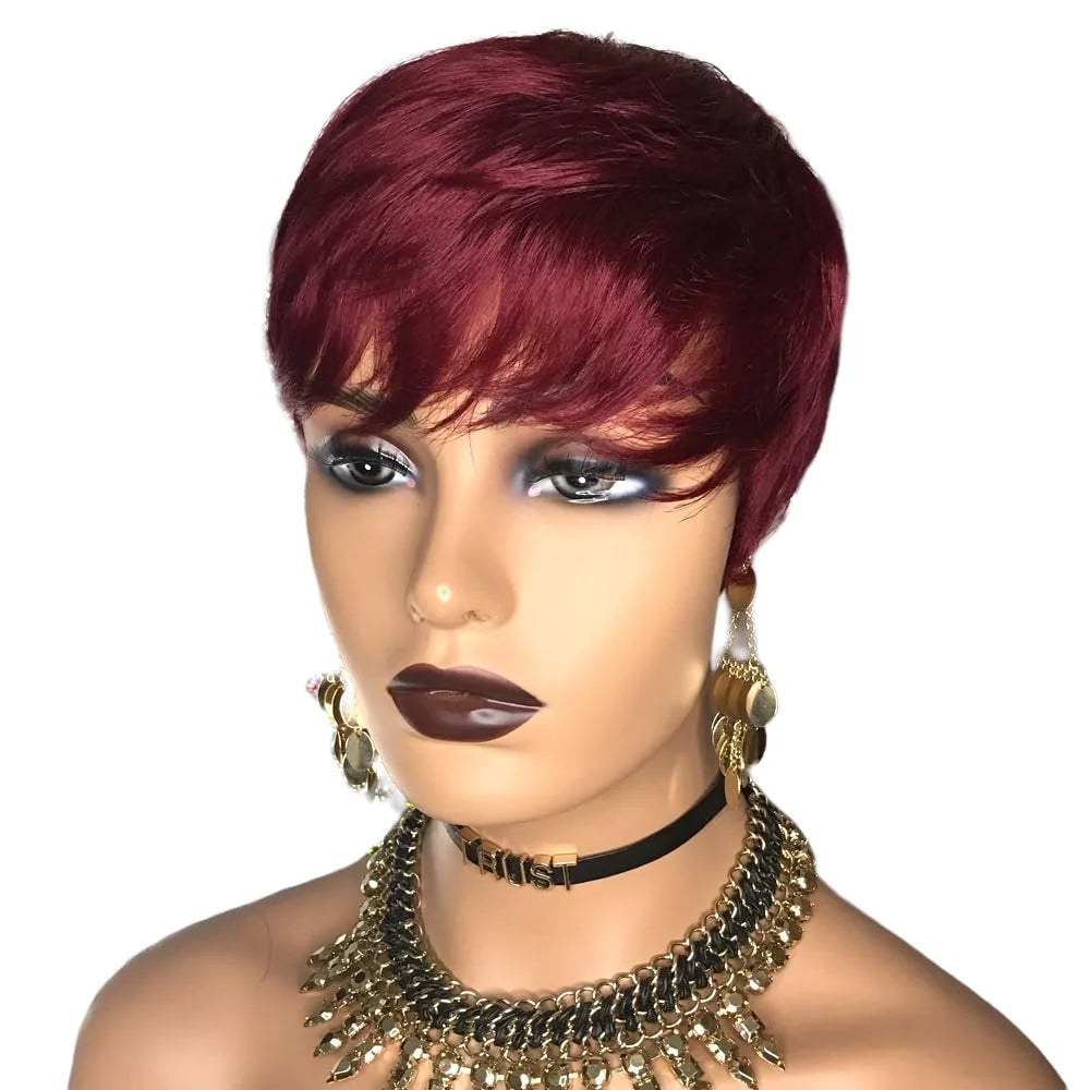 Short Wavy Pixie Cut Wig for Daily Styling - 6