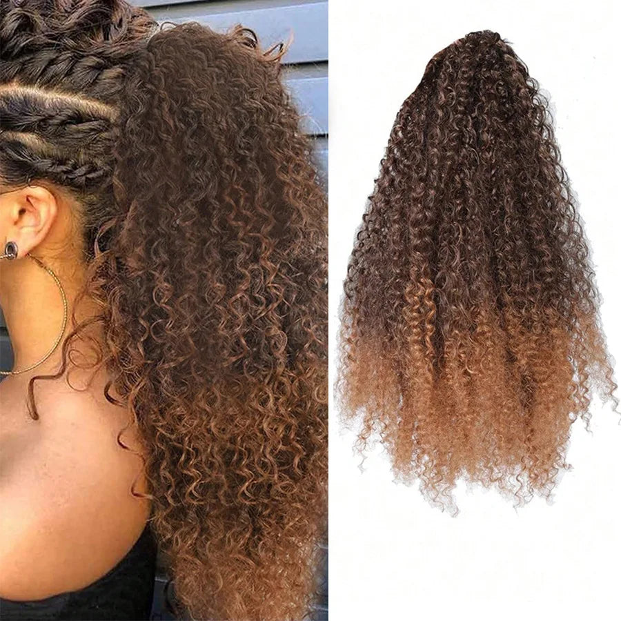 Afro Kinky Curly Drawstring Ponytail Extension