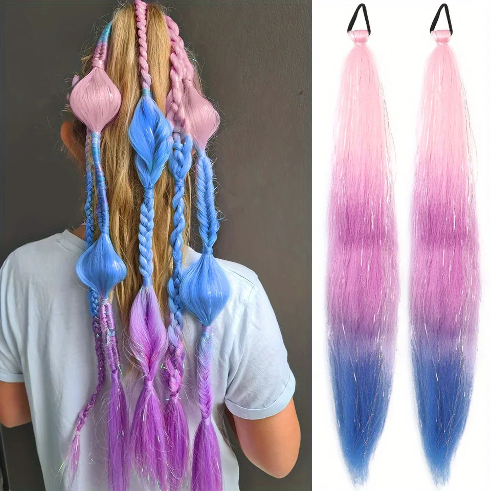 26 Inch Shiny Ombre Braiding Hair Extensions for Girls - 11