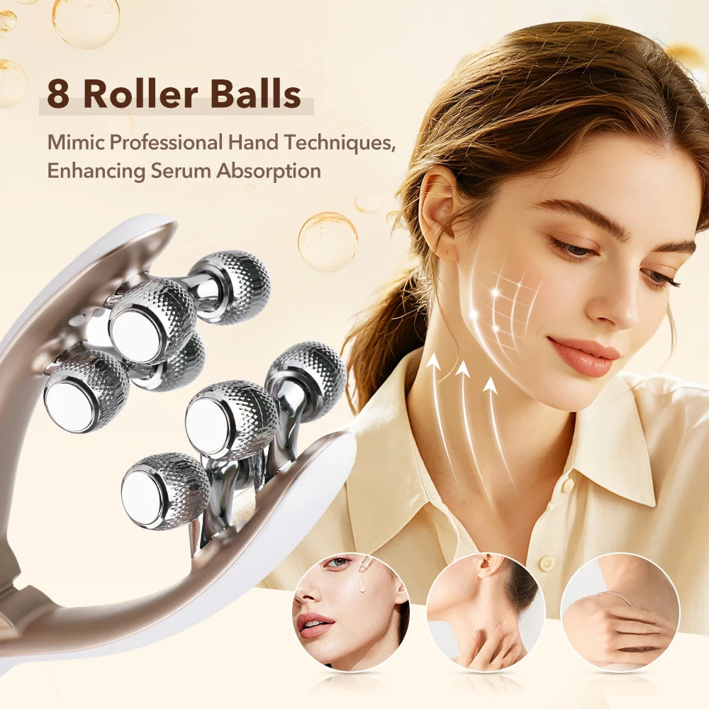 Electric 8-Ball Facial Massager with 3 Vibration Modes for Skin Contouring