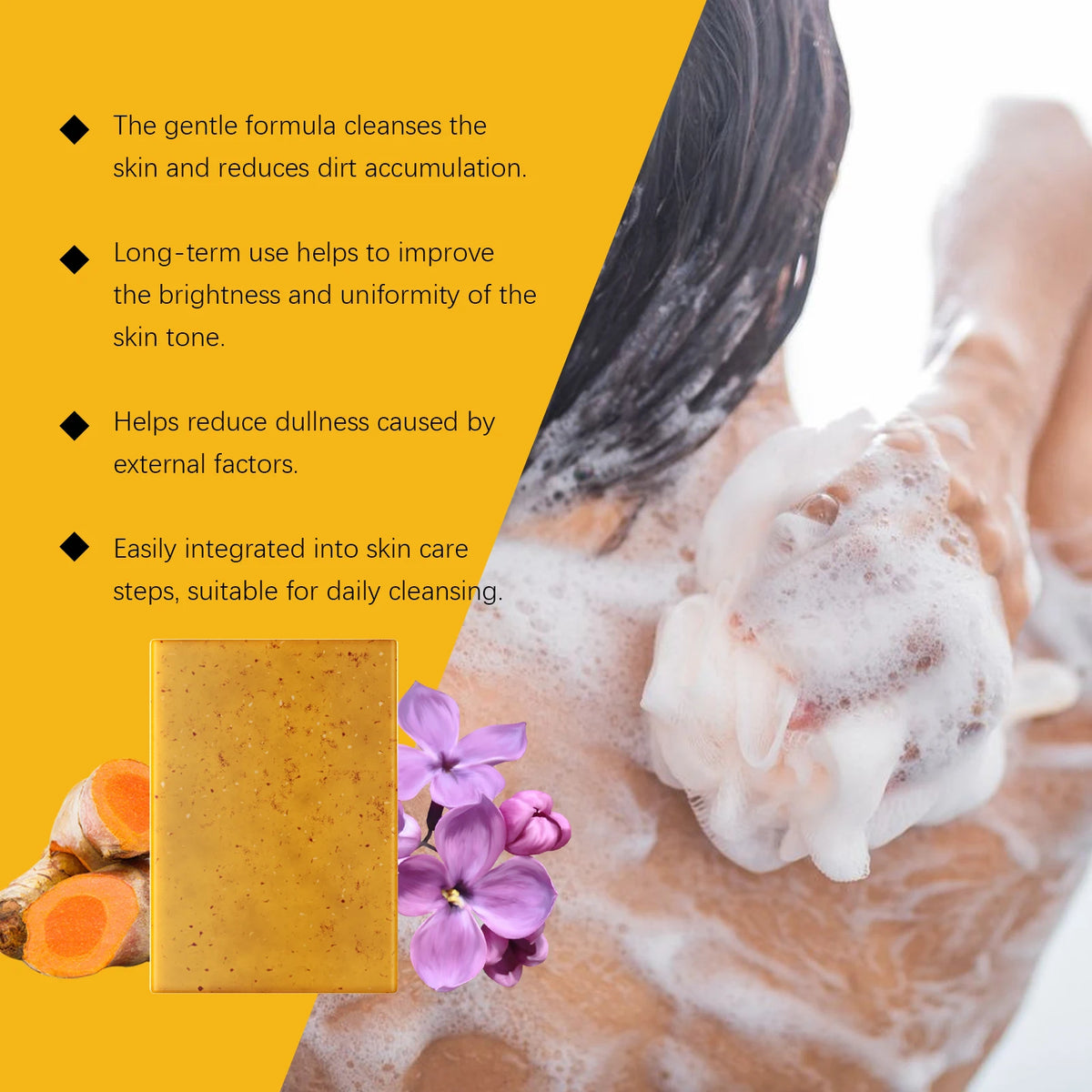 Turmeric and Clove Brightening Soap Bar for Face and Body Exfoliation
