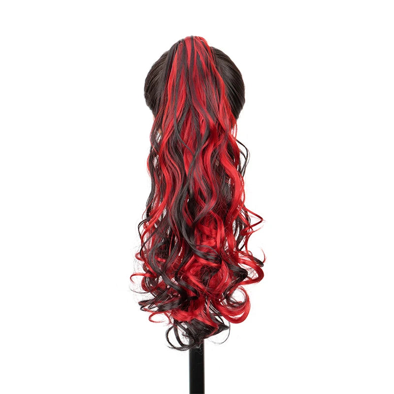 20-Inch Curly Highlighted Ponytail Extension with Claw Clip