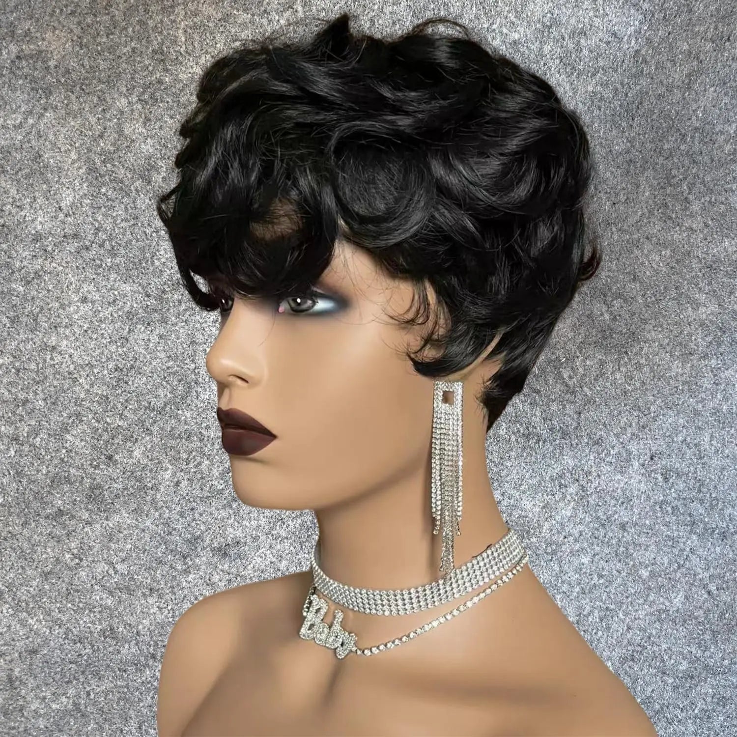 Short Curly Pixie Cut Wig for Daily Wear - 3