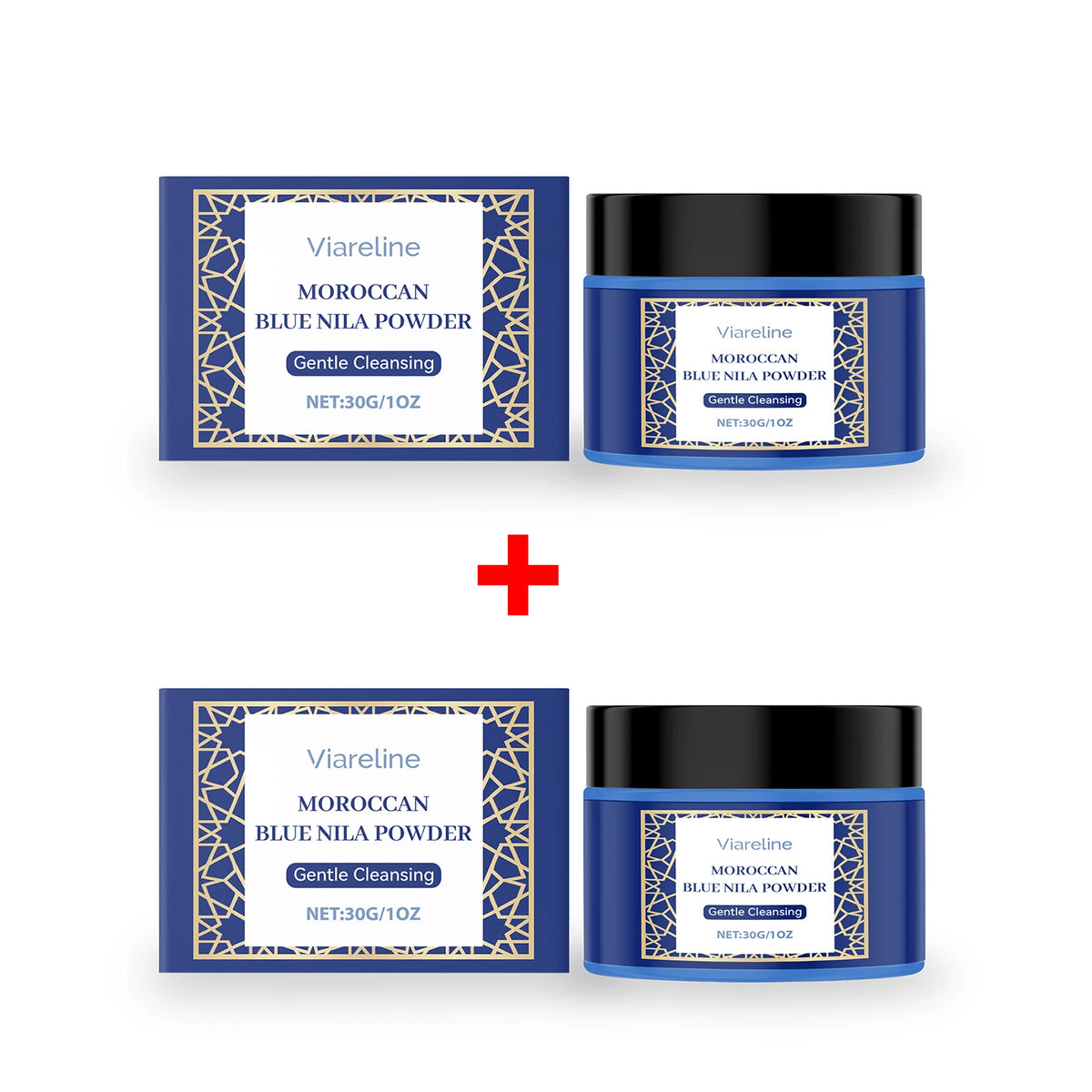 Moroccan Blue Nila Brightening and Exfoliating Facial Cleansing Mask