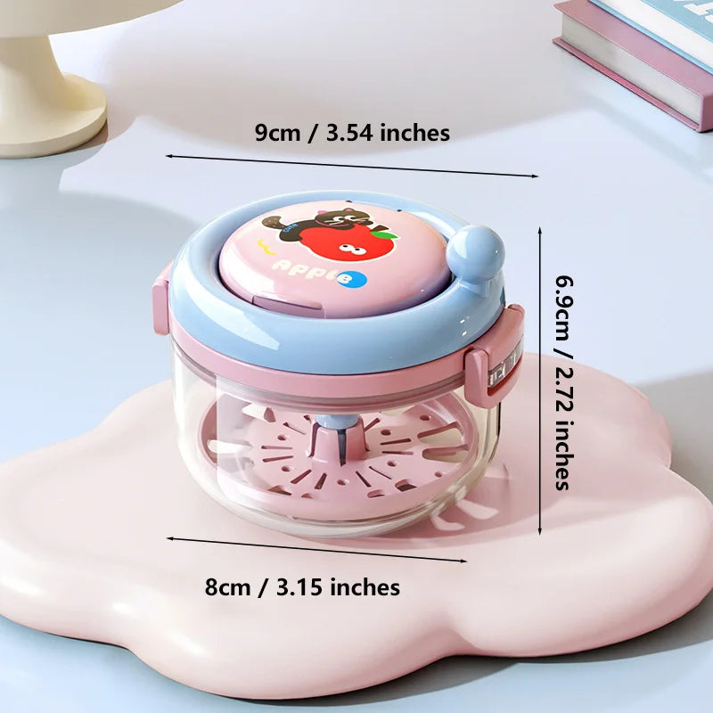 Portable Denture Cleaning Case with Rotary Brush and Storage Tray