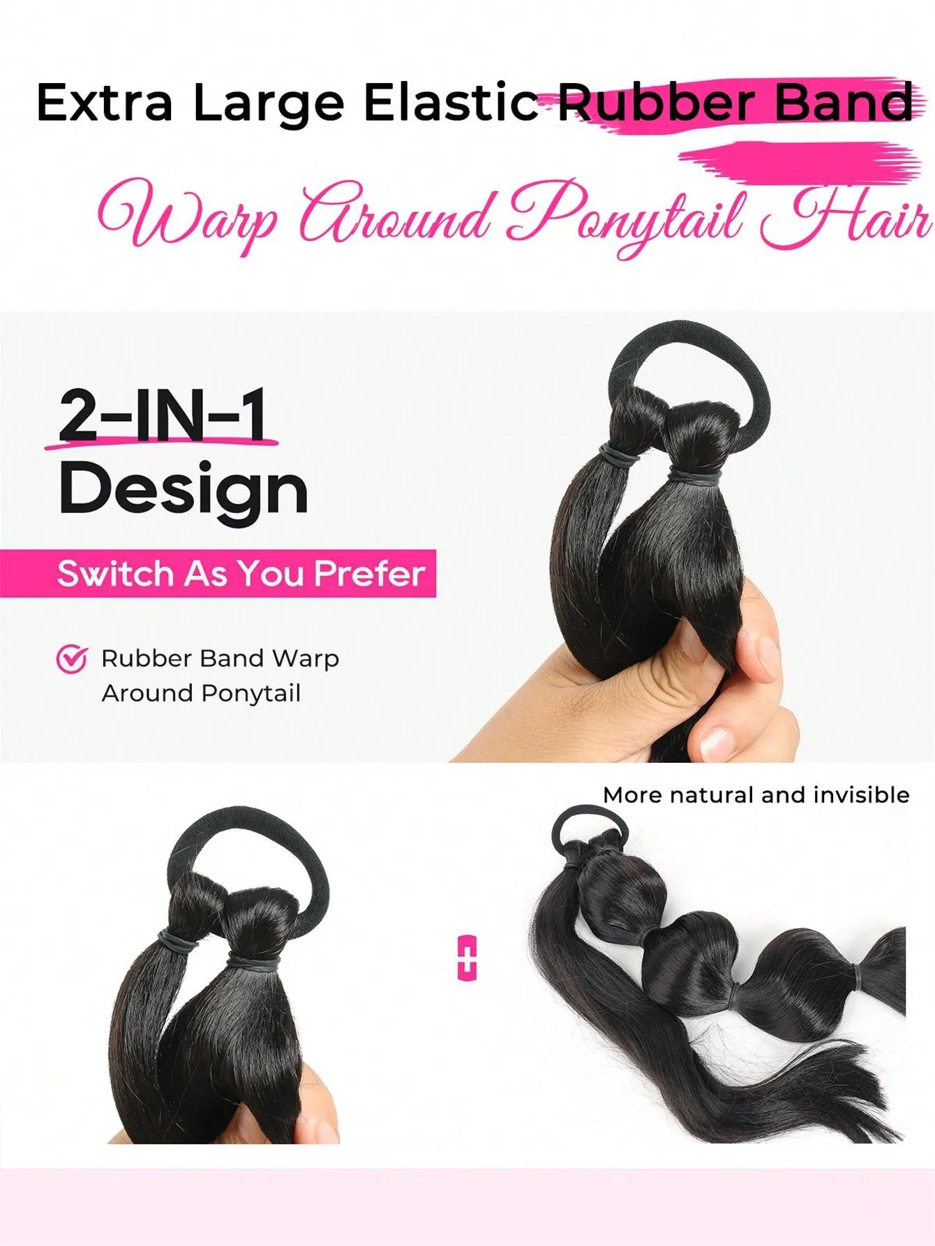 Synthetic Bubble Ponytail Hair Extension for Instant Volume - 8