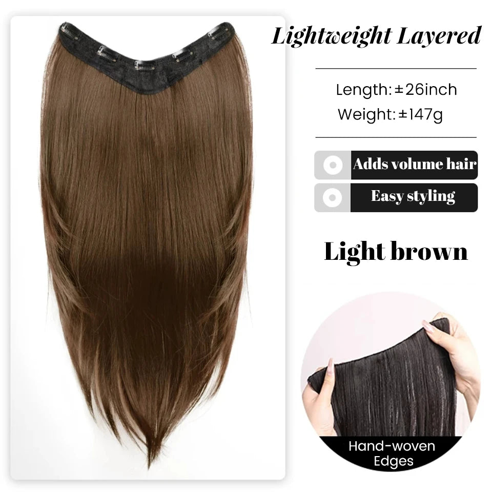 26-Inch V-Shaped Clip-In Hair Extensions - 14