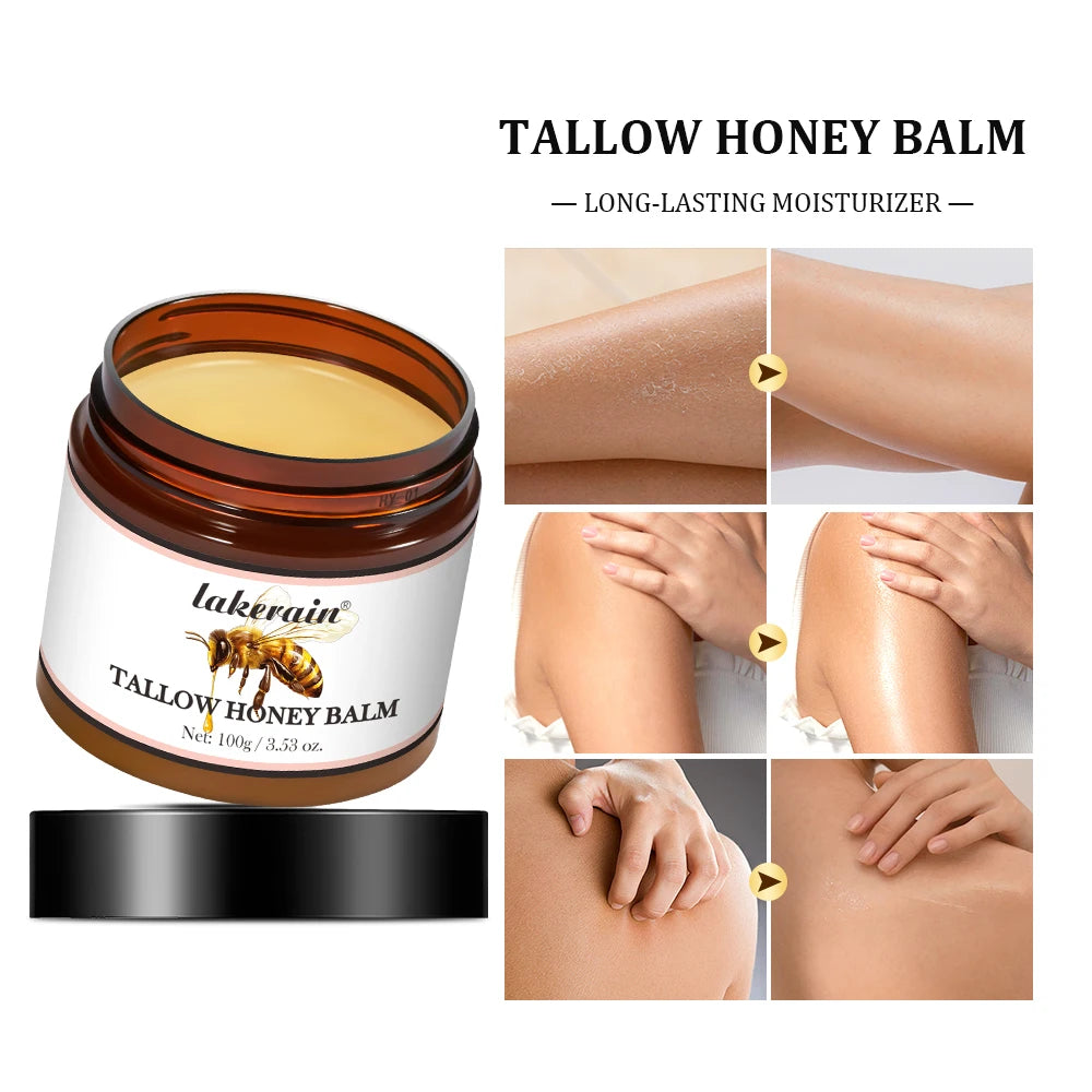 Whipped Beef Tallow and Honey Balm for Deep Skin Moisturizing and Repair