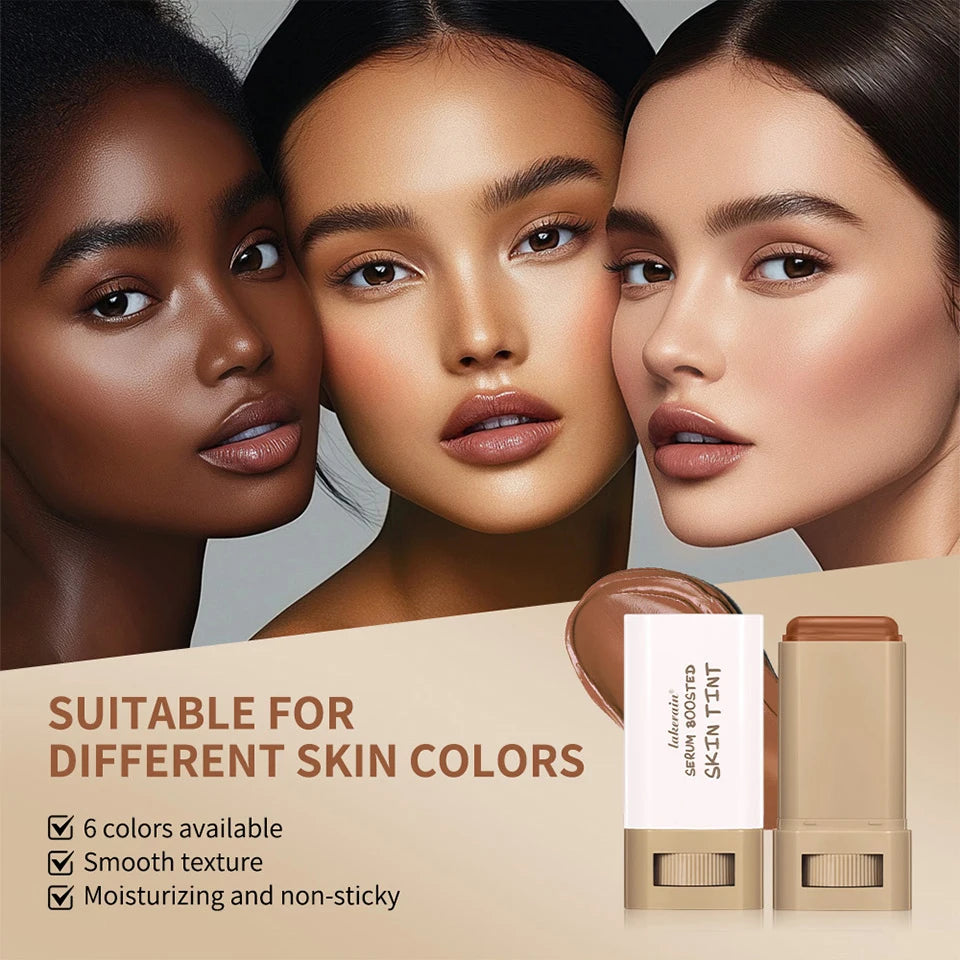 Matte Foundation Stick and Setting Powder Makeup Set for Flawless Skin