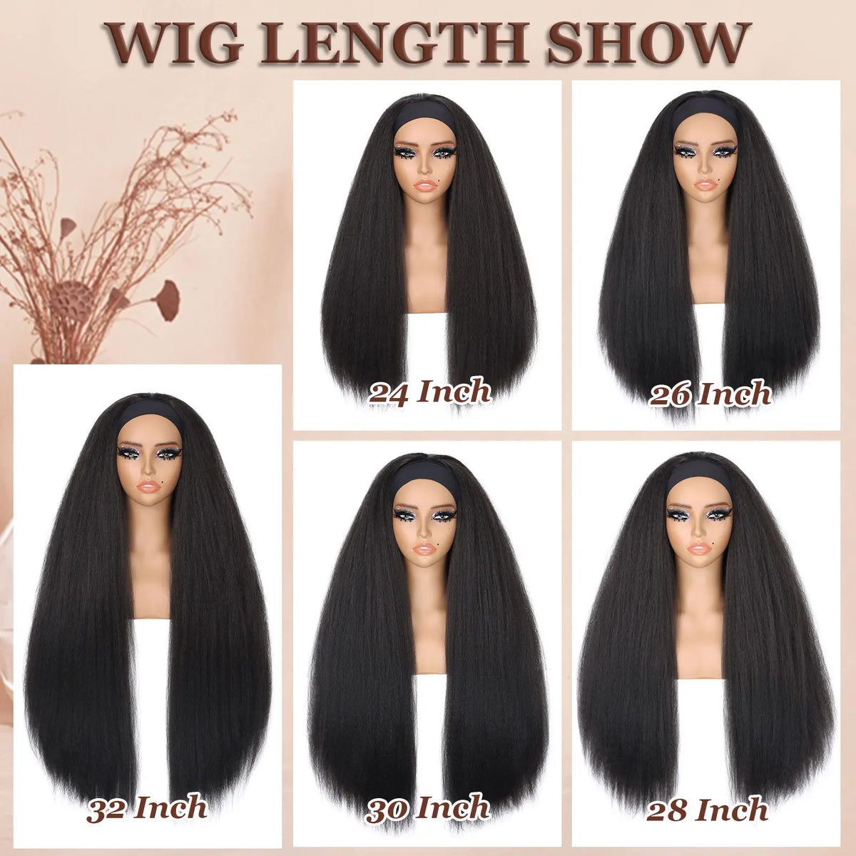 Long Yaki Straight Headband Wig for Easy Daily Styling