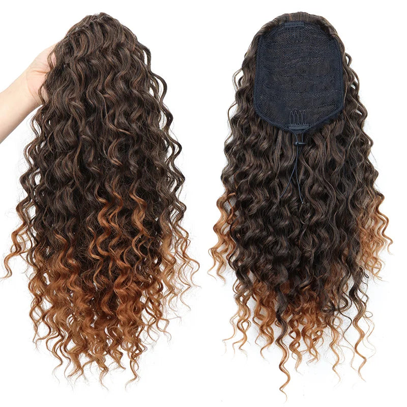 18-Inch Kinky Curly Drawstring Ponytail Hair Extension