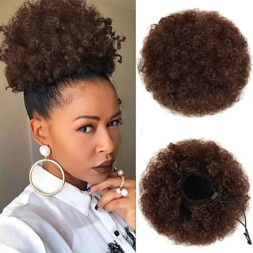 Kinky Curly Afro Puff Drawstring Ponytail Hair Extension - 16
