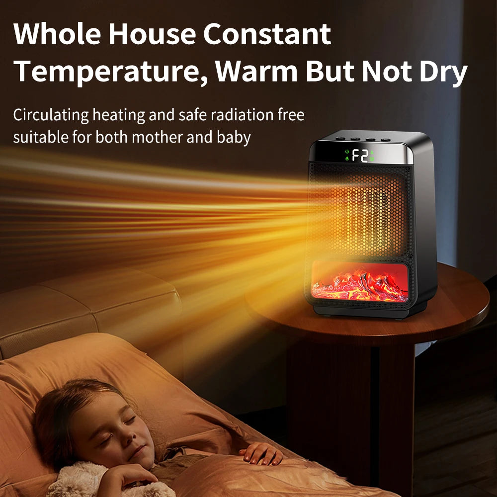 Portable Electric Ceramic Space Heater with Digital Display and Timer