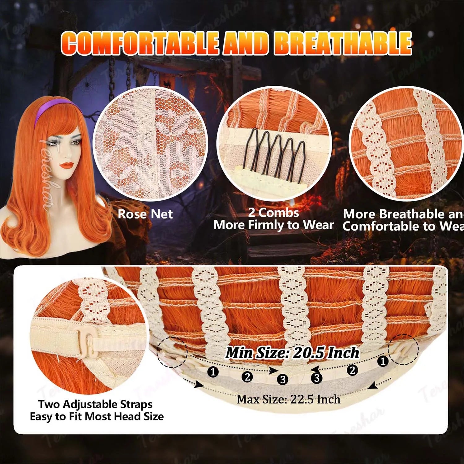 Character Cosplay Costume Wig Set for Halloween and Themed Parties - 8