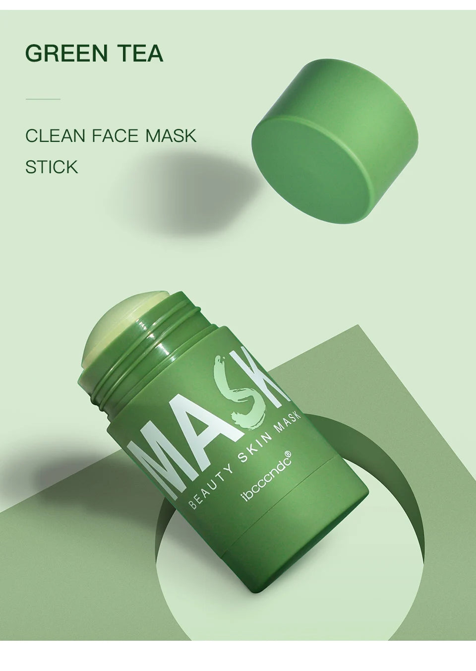 Green Tea Deep Cleansing Clay Face Mask Stick for Blackhead Removal - 9