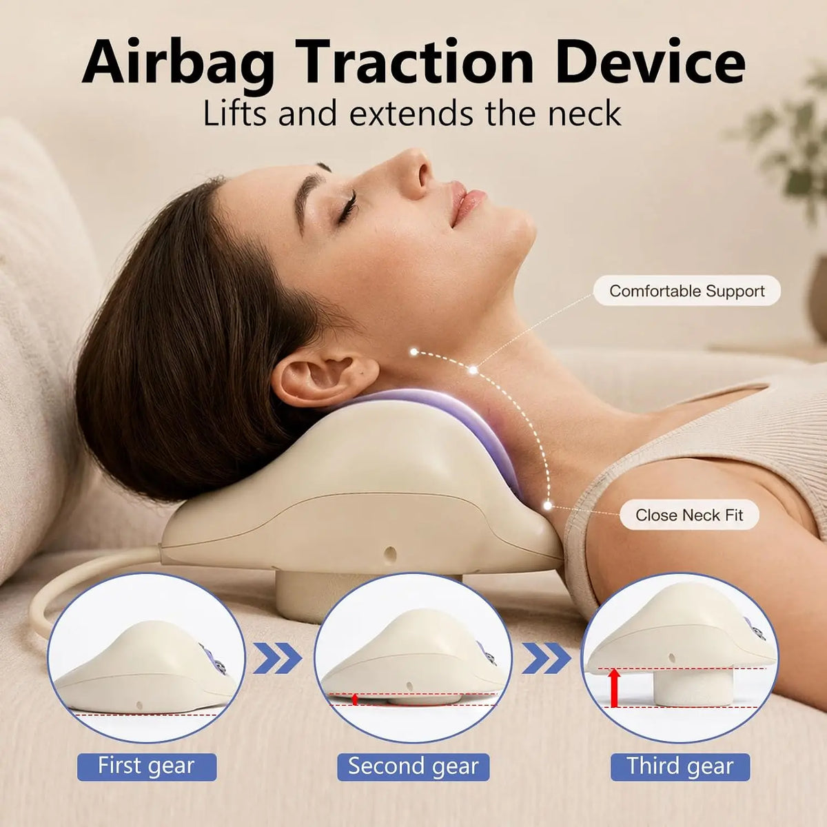 Cervical Neck Traction Massager Pillow with Deep Tissue Kneading Nodes