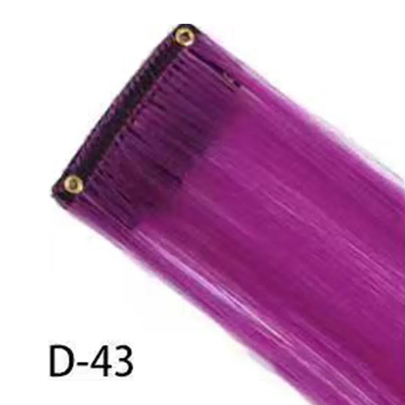 10-Piece Colorful Clip-In Hair Highlights for Parties