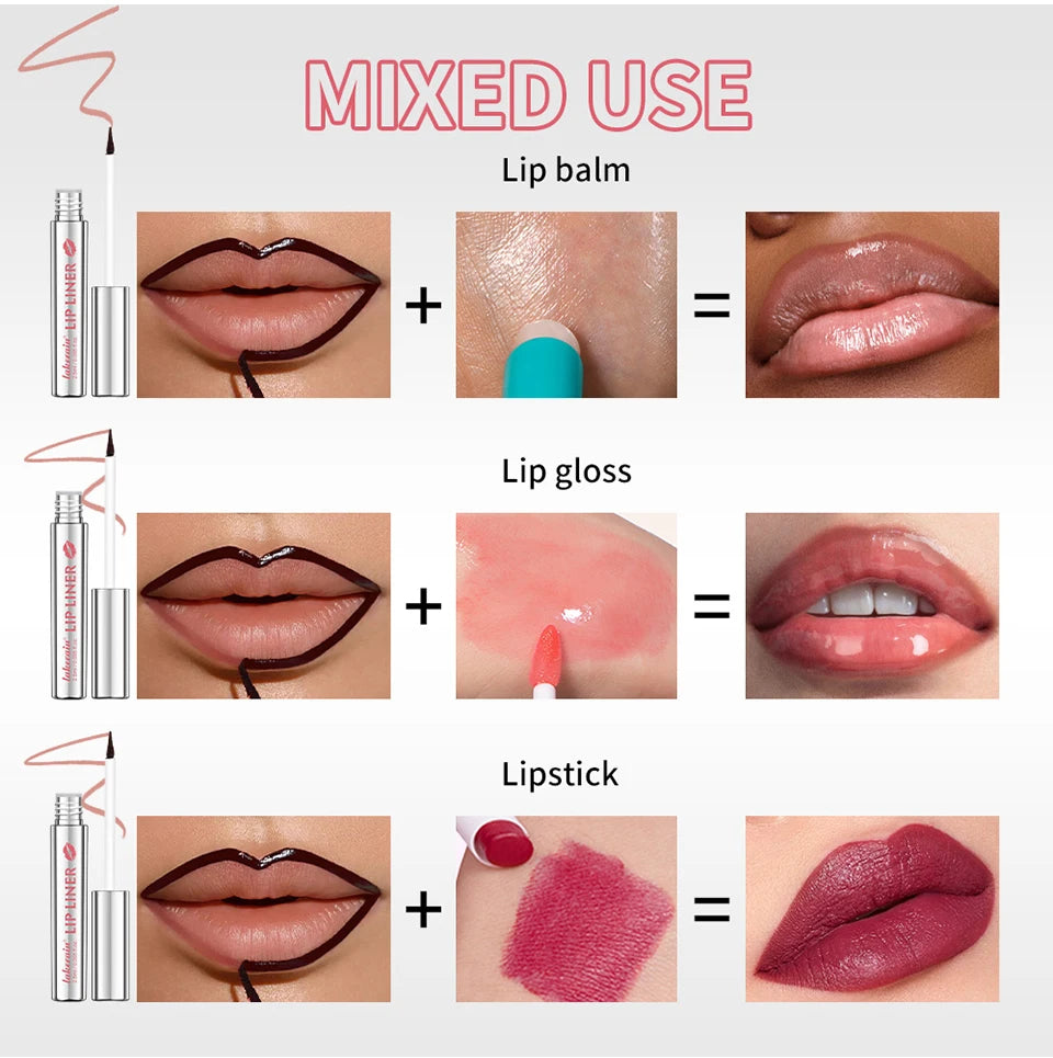 Waterproof Peel-Off Lip Liner for Long-Lasting Smudge-Proof Color