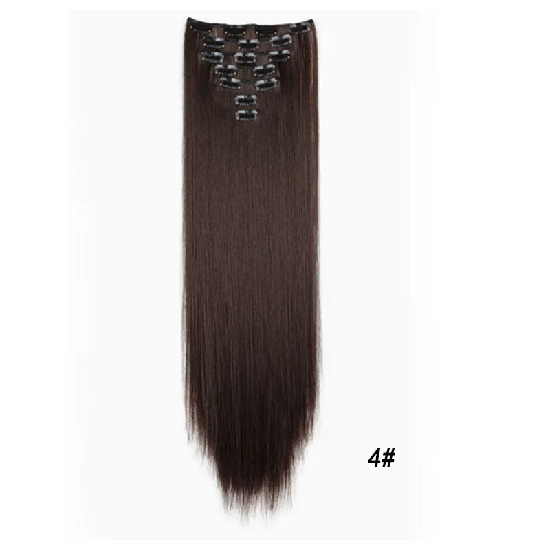 Straight Clip-In Hair Extensions for Instant Length and Volume