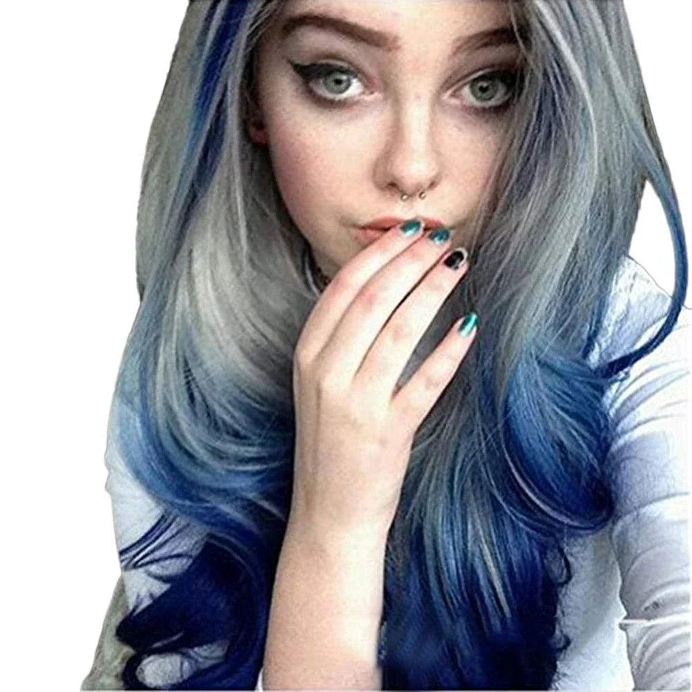 Long Wavy Ombre Wig for Daily Wear and Costume Parties - 3