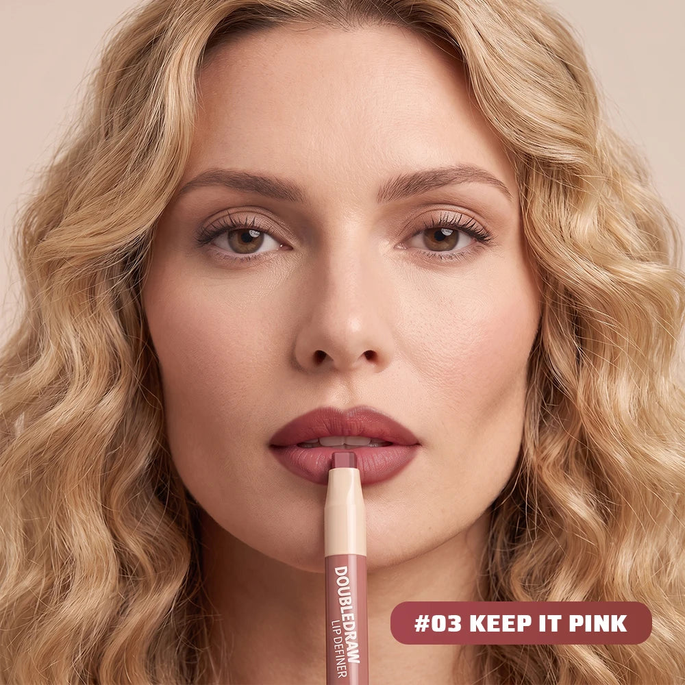 2-in-1 Dual Ended Matte Lip Contour Liner and Hydrating Gloss Pen