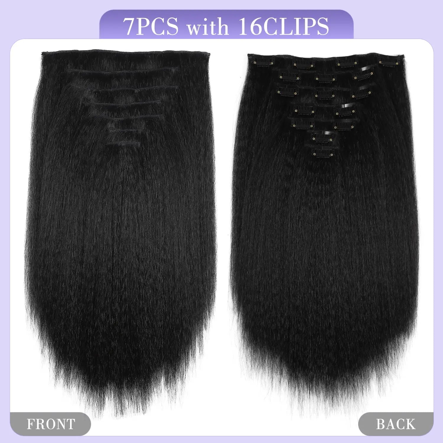 Kinky Straight Clip-In Hair Extensions for Natural Looking Volume - 2