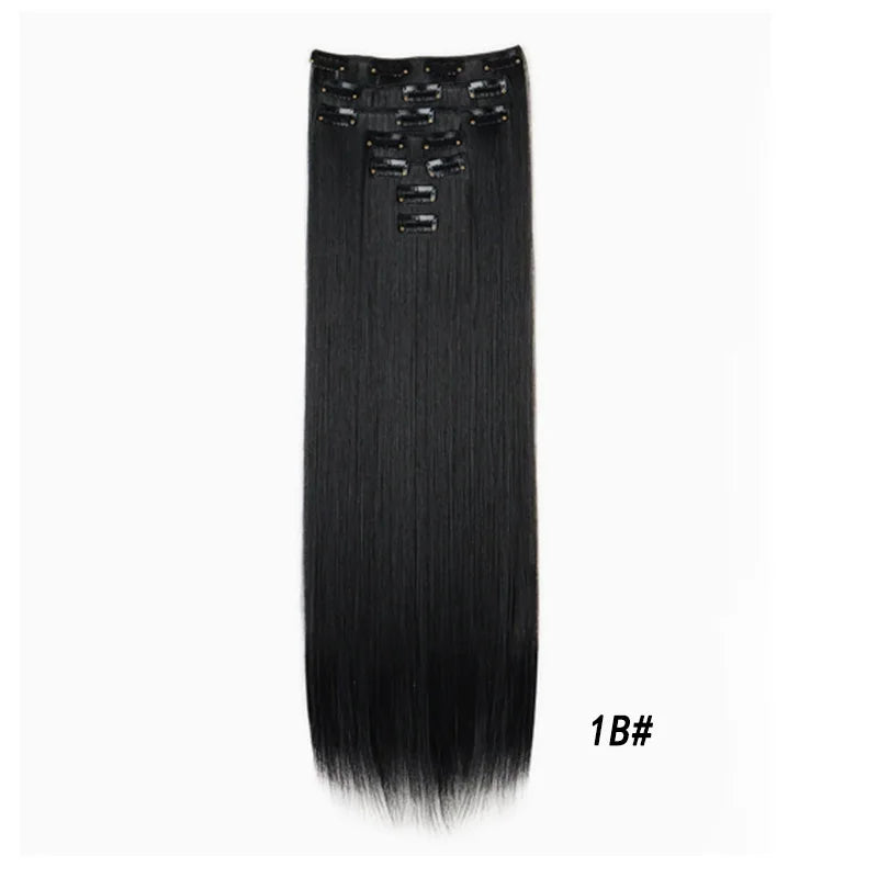 Straight Clip-In Hair Extensions for Instant Length and Volume - 19