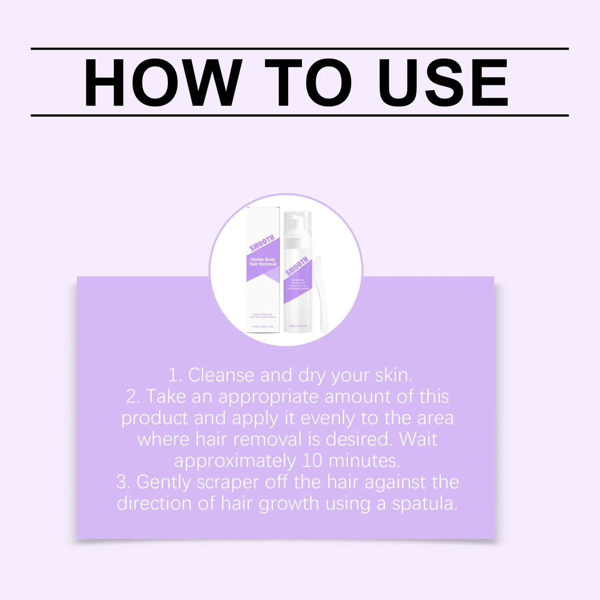 Painless Hair Removal Mousse Foam for Smooth Skin on Arms Legs and Body