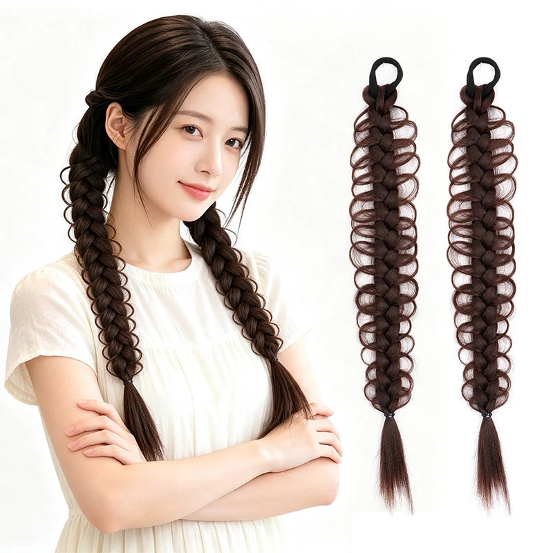 18-Inch Synthetic Fishbone Braid Ponytail Extension