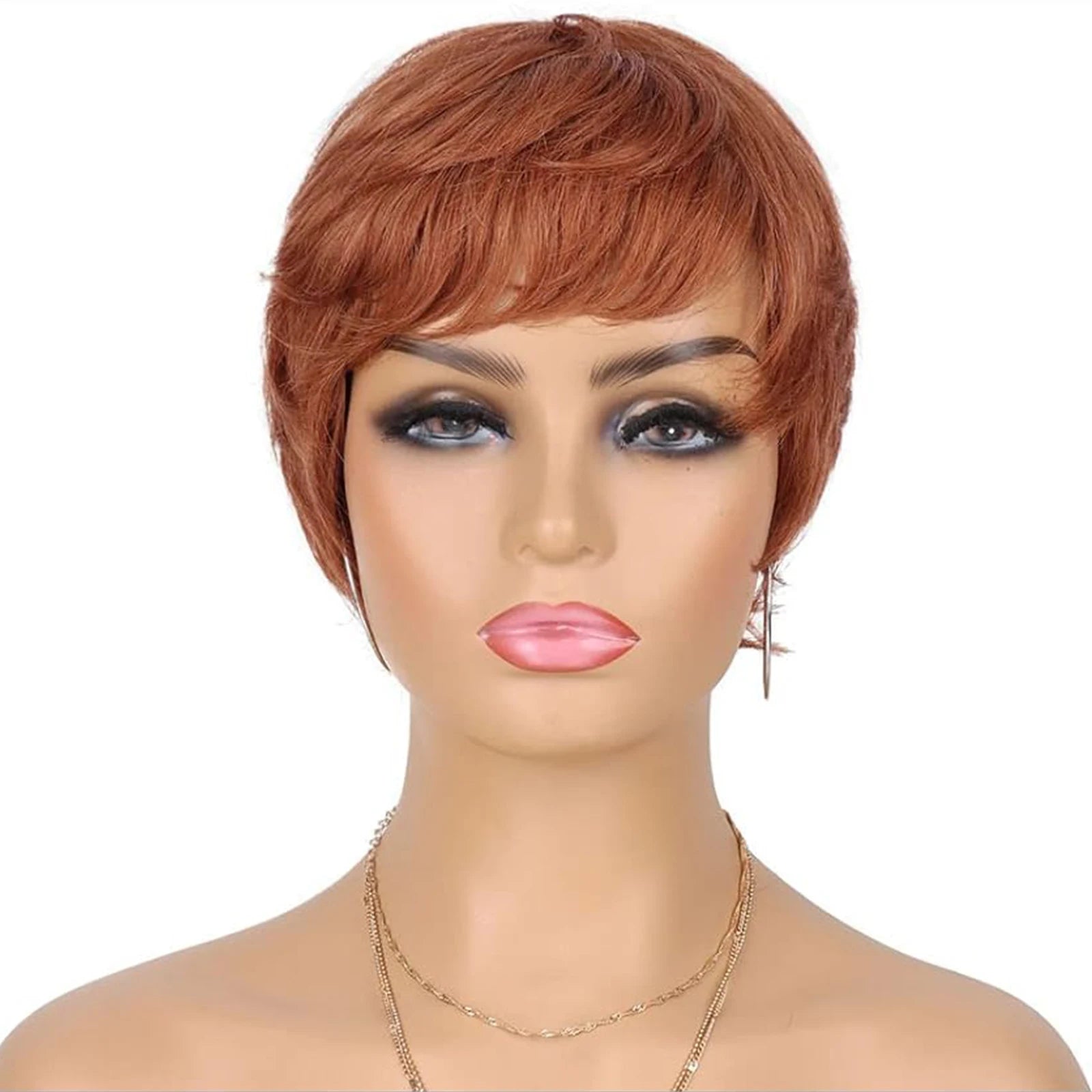 Short Layered Human Hair Pixie Cut Wig - 13