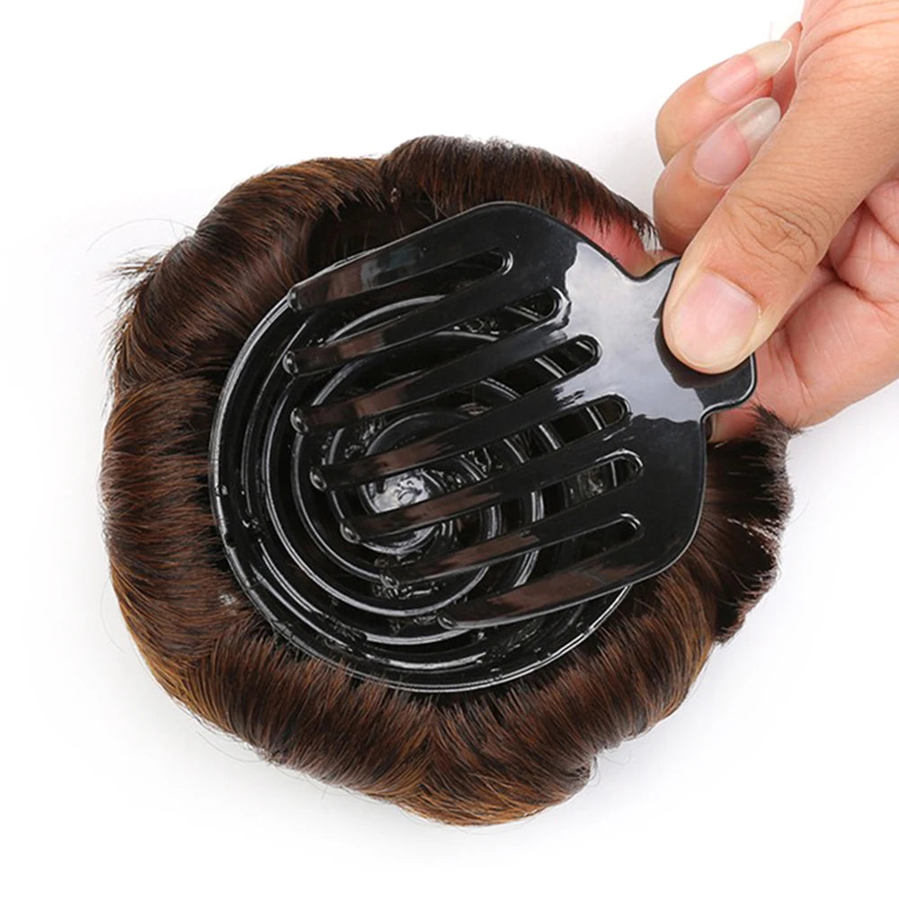 Synthetic Curly Claw Clip Hair Bun for Instant Volume