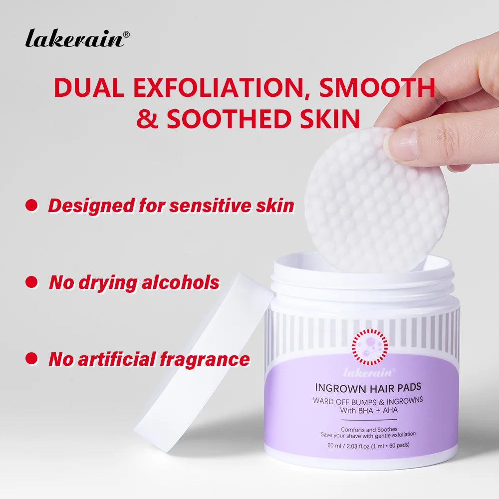 Exfoliating Ingrown Hair Treatment Pads for Razor Bumps and Irritation - 2