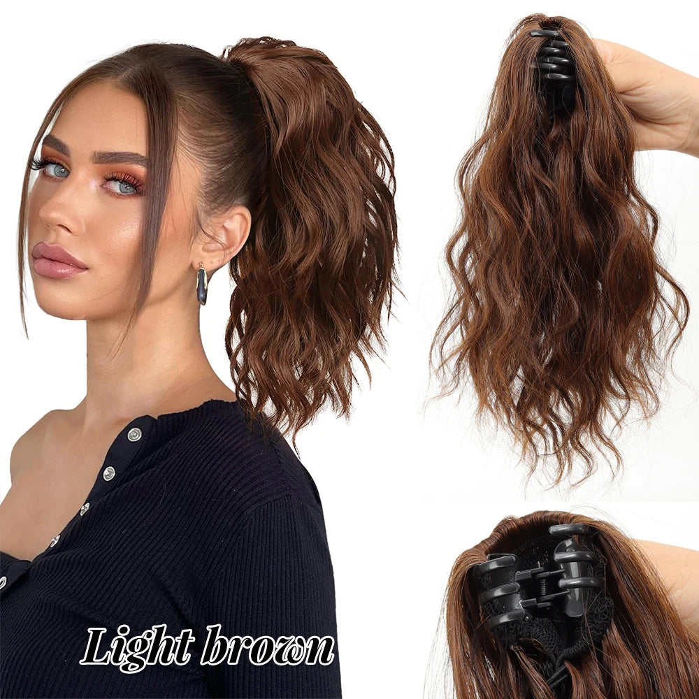 Short Curly Claw Clip Ponytail Hair Extension for Instant Volume - 20